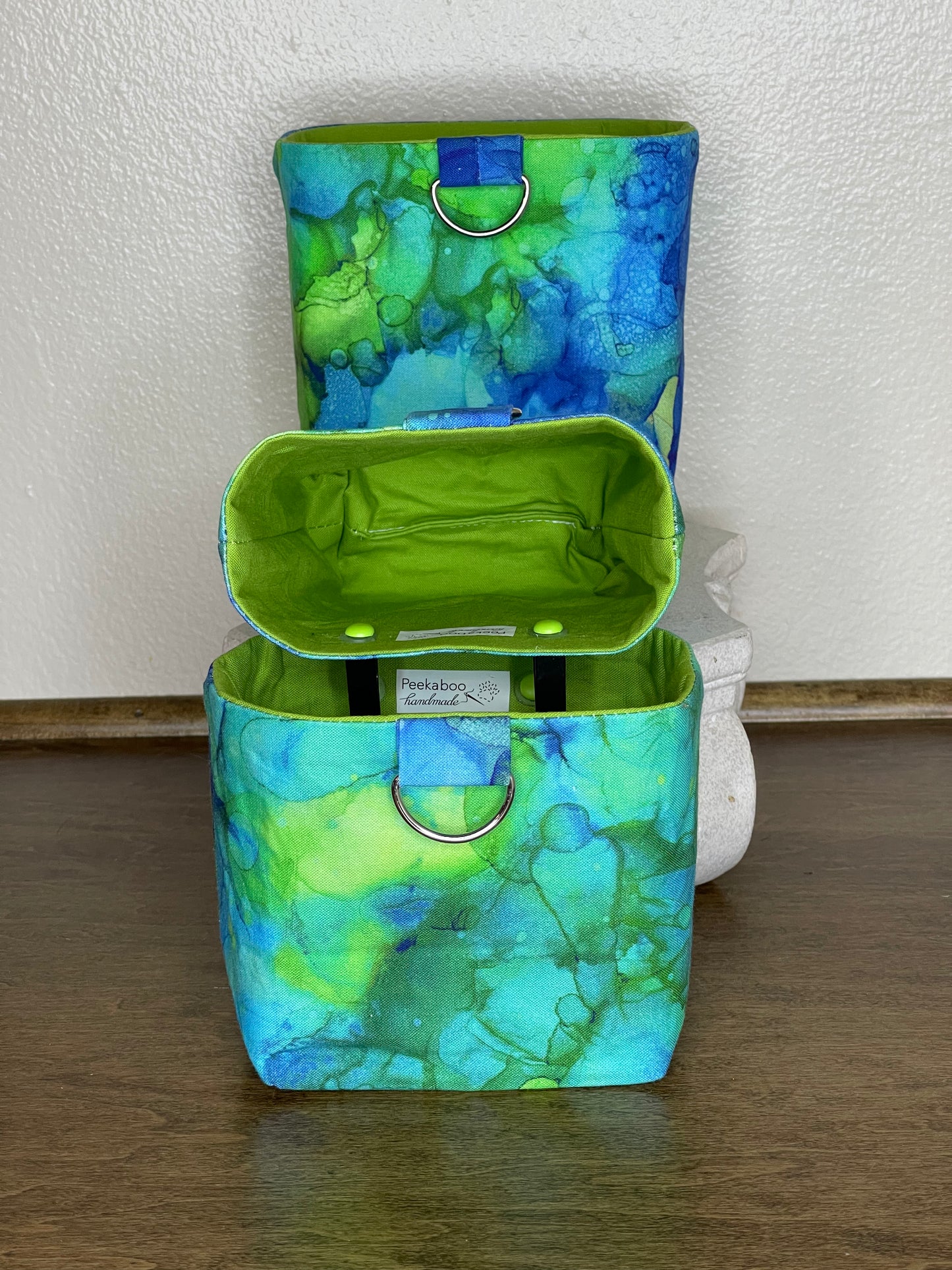 Car Vent Bag - Bright Greens and Blues Marble