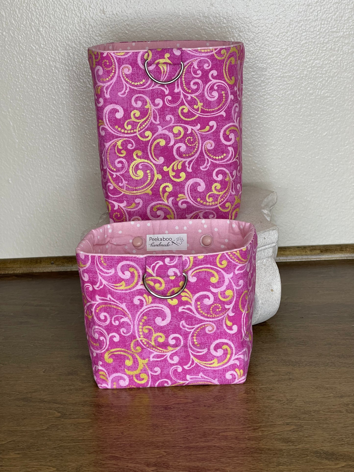 Car Vent Bag - Pink with Metallic Swirls