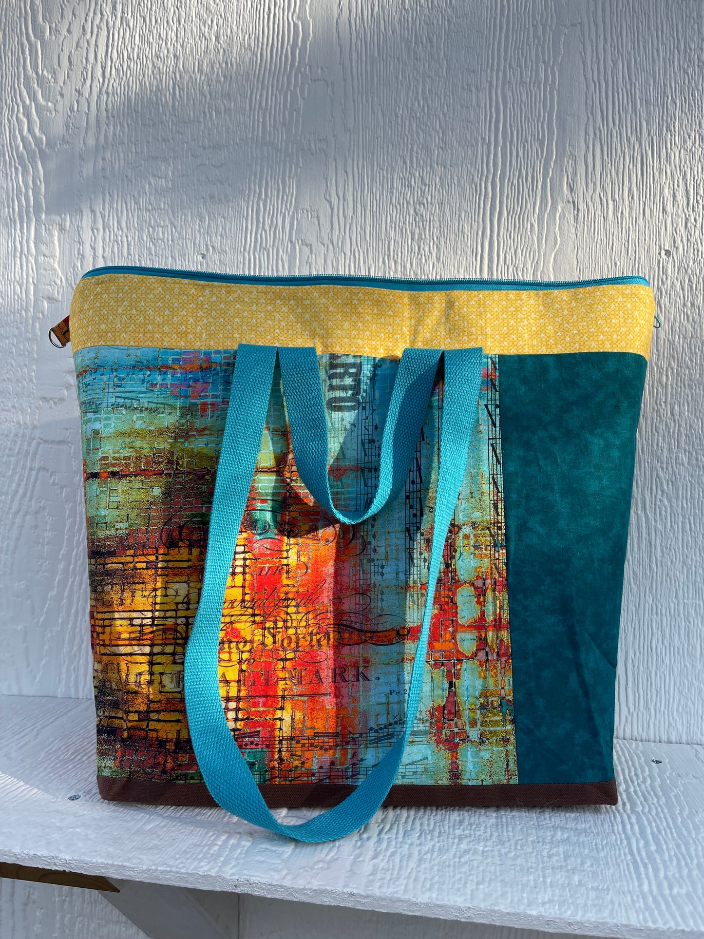 Designer Zipper Tote - Musical Grunge