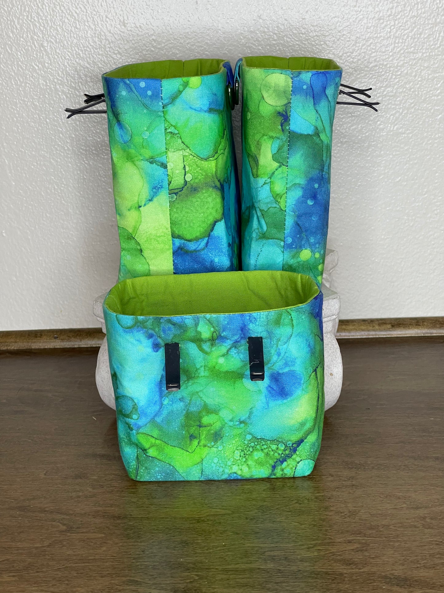 Car Vent Bag - Bright Greens and Blues Marble