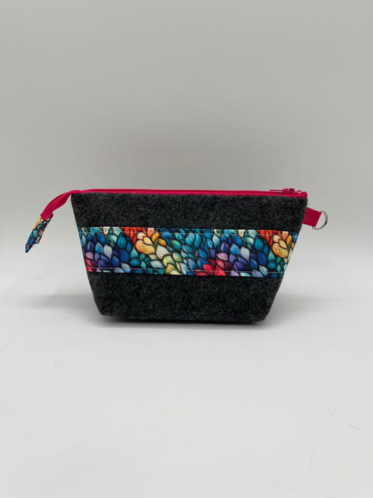 Zipper Bucket Bag - Felt and Dragon Scales