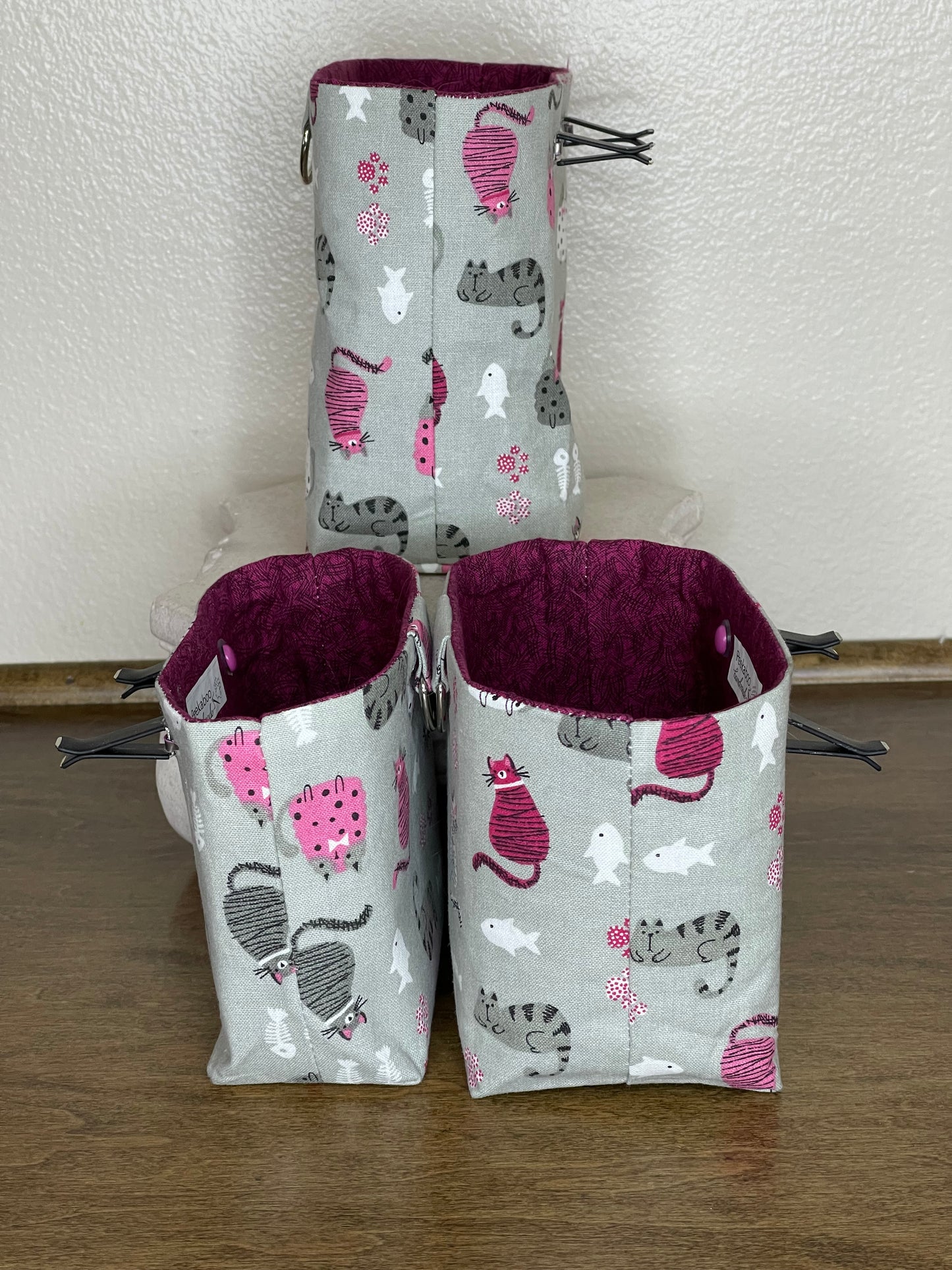 Car Vent Bag - Cats on Grey