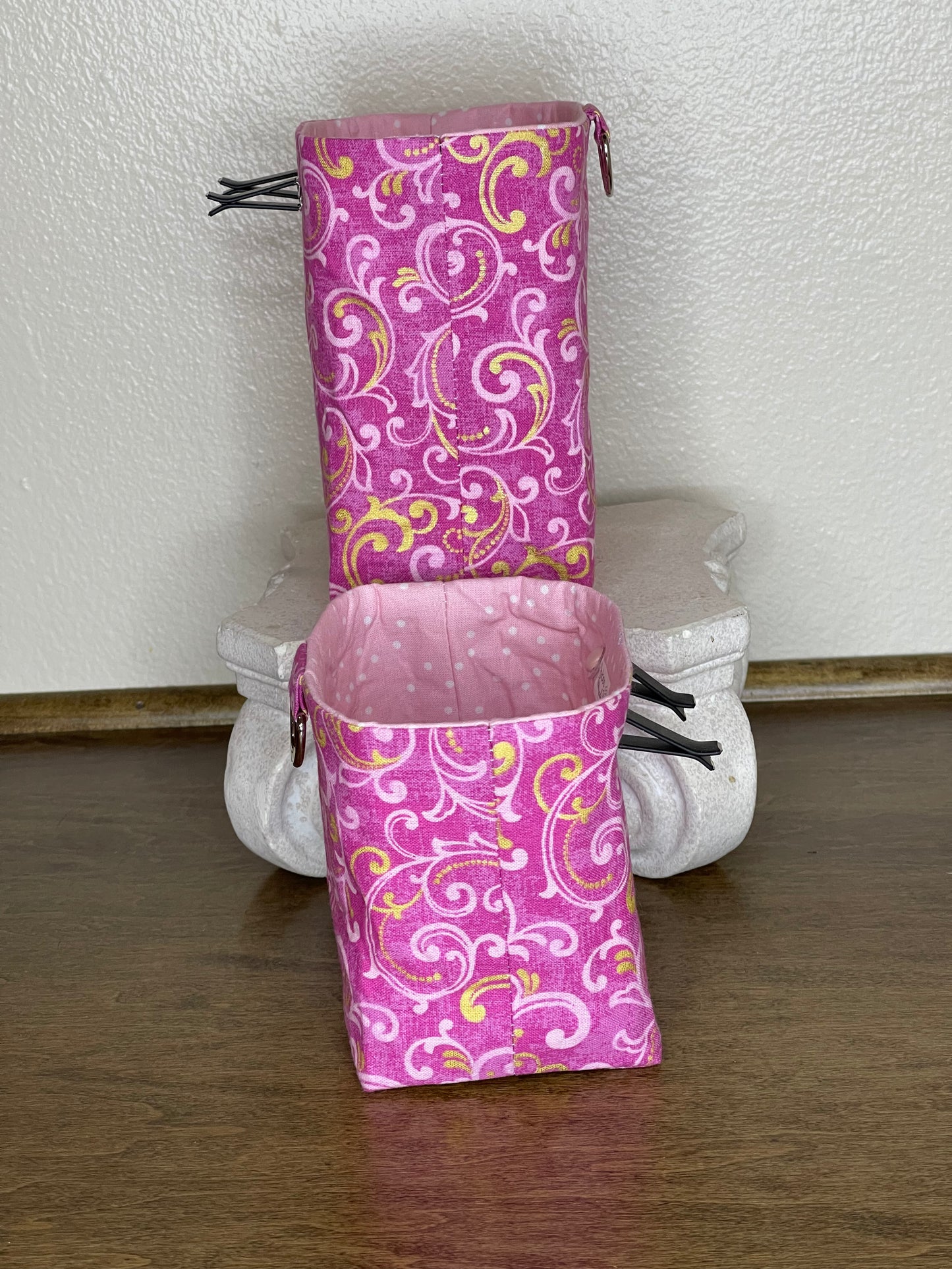 Car Vent Bag - Pink with Metallic Swirls
