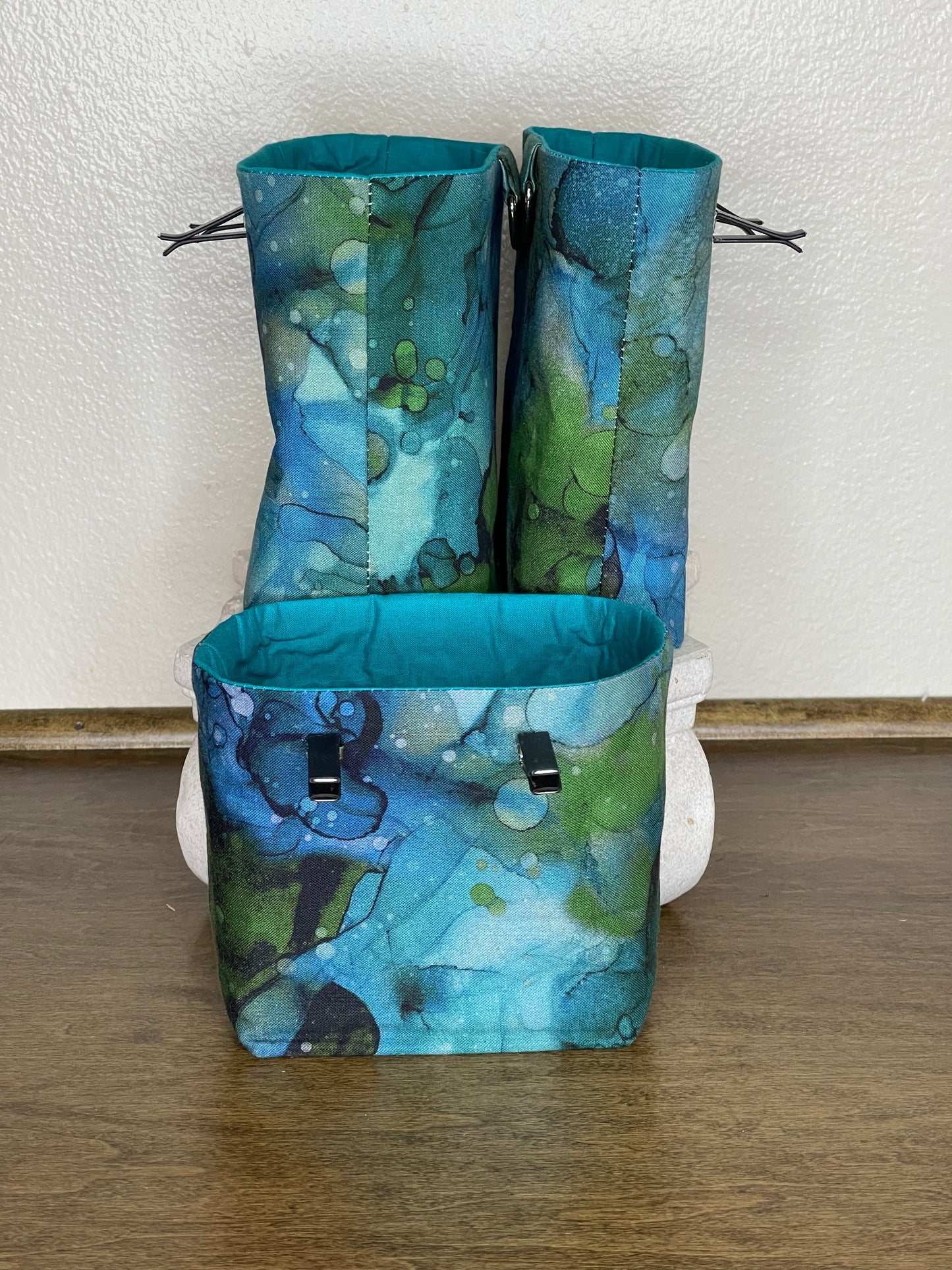 Car Vent Bag - Teal and Green Marble