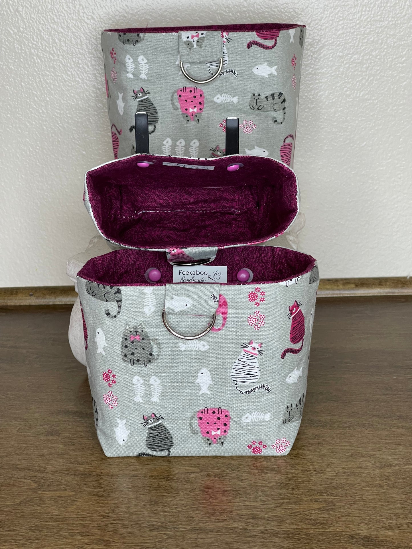 Car Vent Bag - Cats on Grey