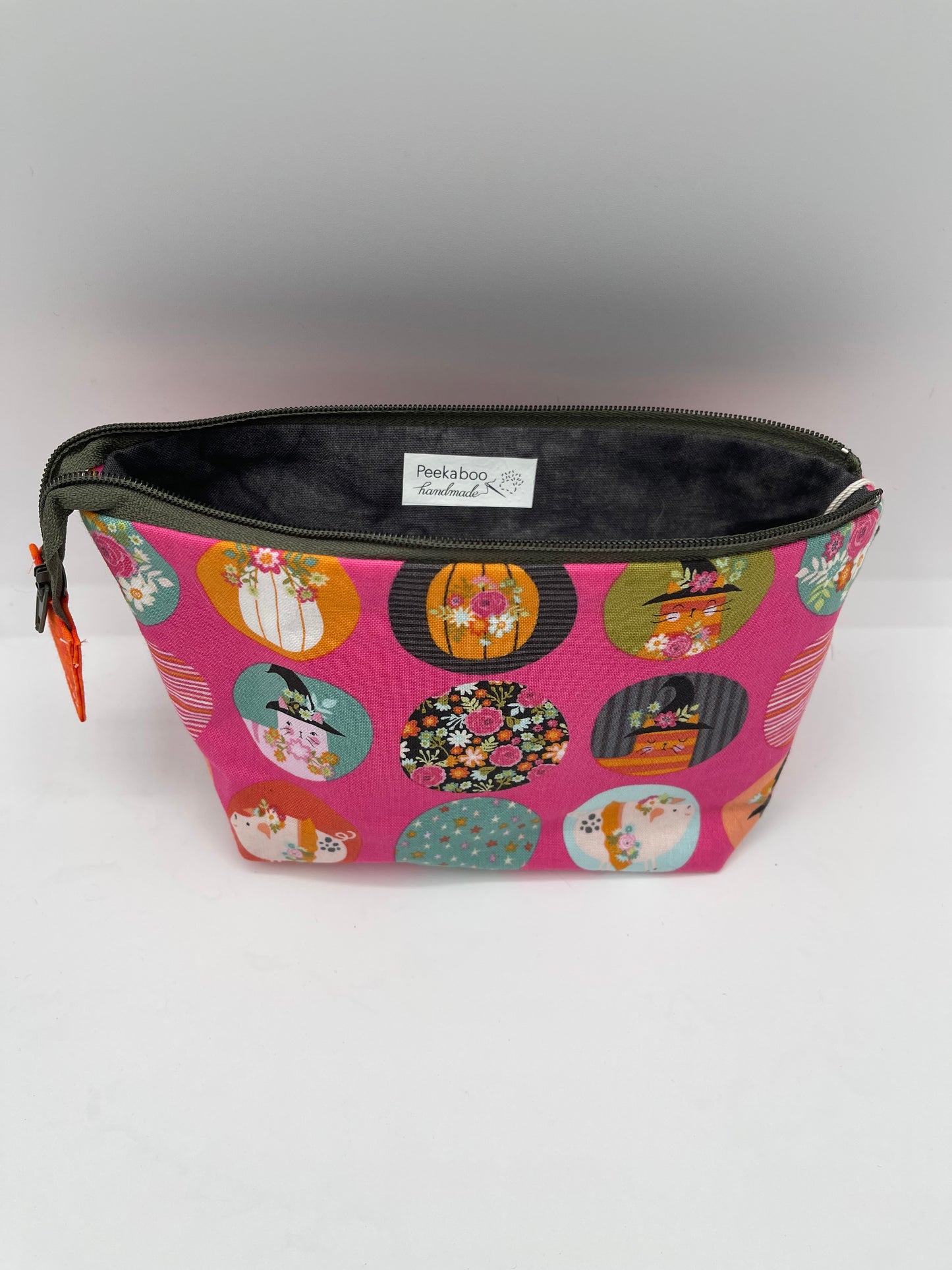Zipper Bucket Bag - Halloween Cats