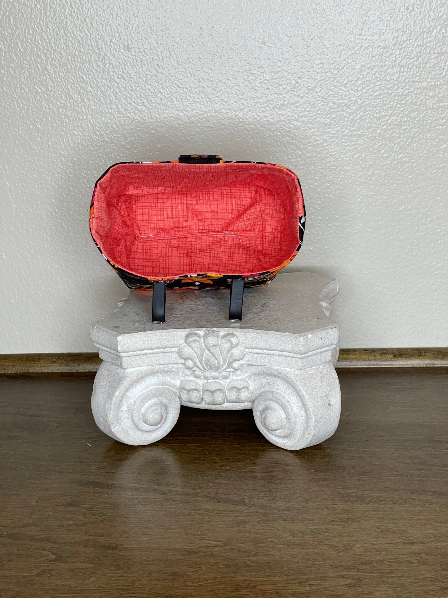 Car Vent Bag - Orange Flowers on Black