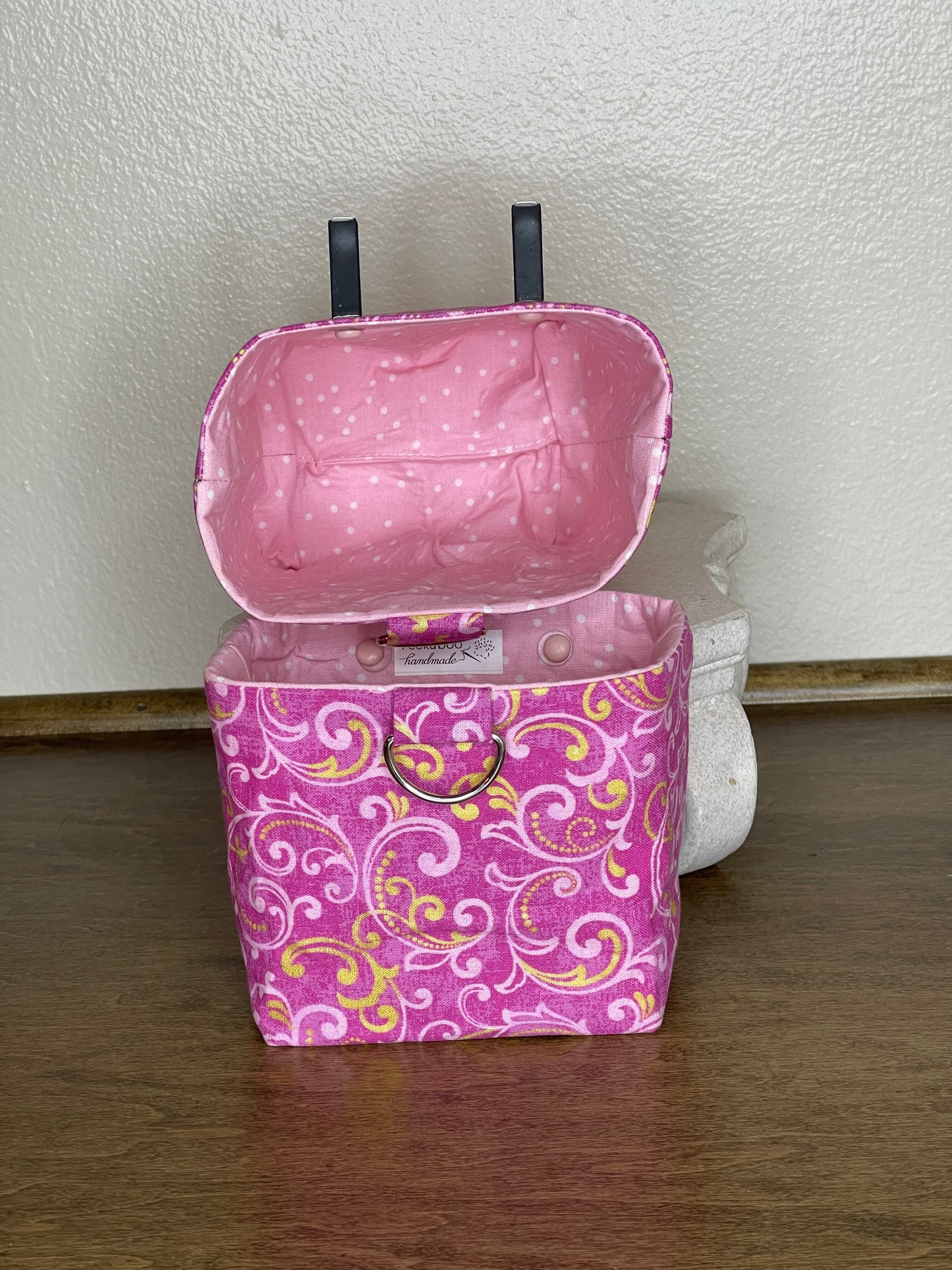 Car Vent Bag - Pink with Metallic Swirls