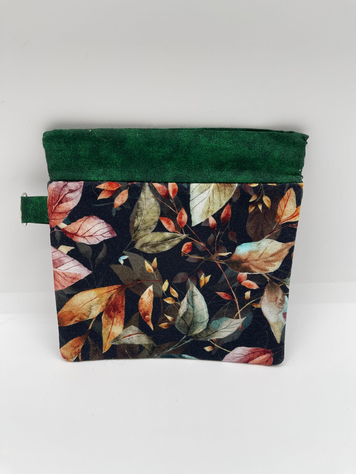 Snappy Bag - Blue and Rust Leaves