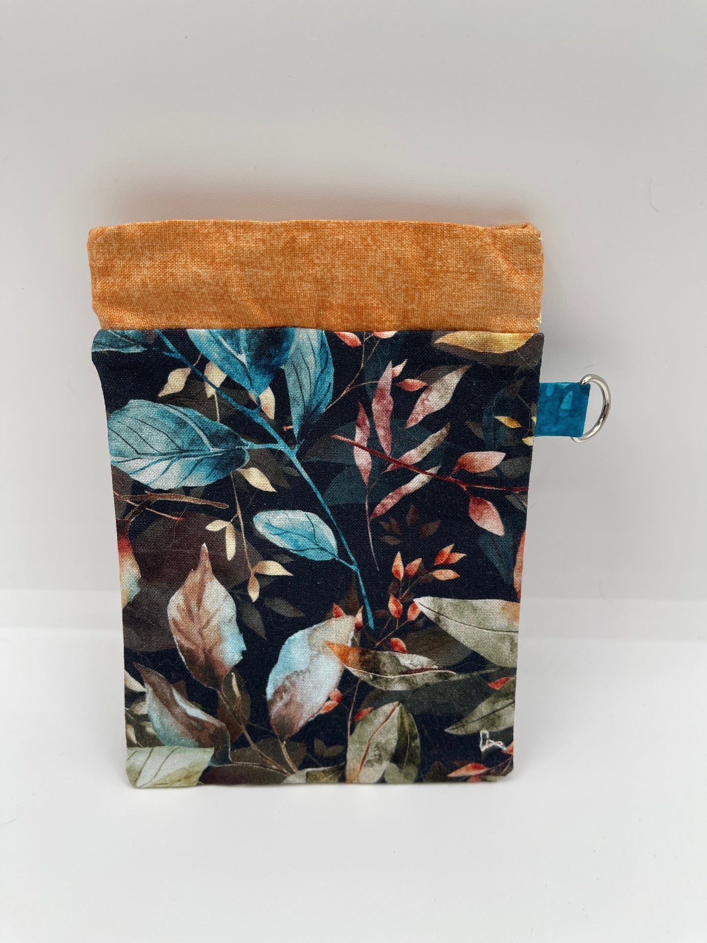 Snappy Bag - Blue and Rust Leaves