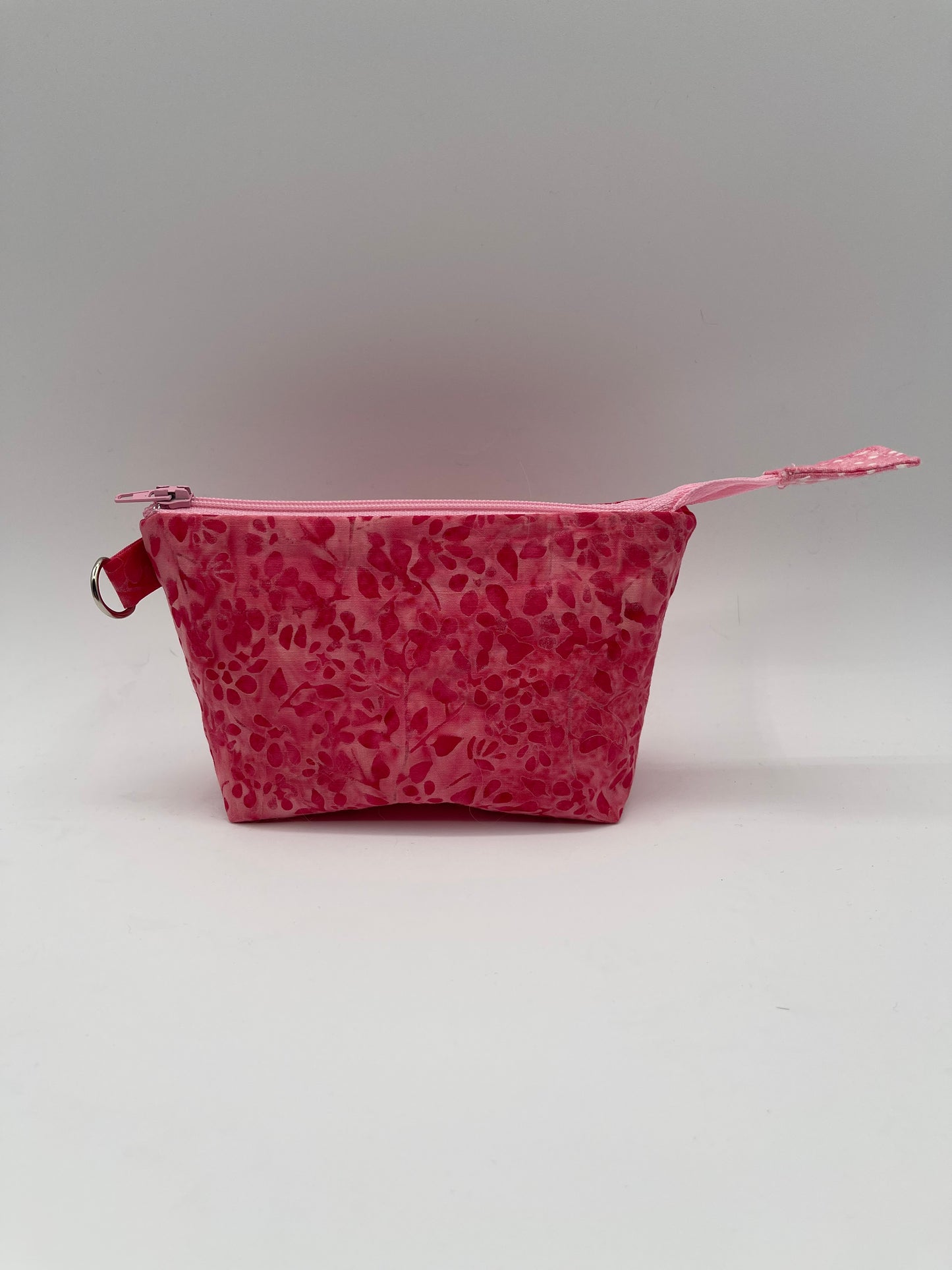 Zipper Bucket Bag - Pink Tiny Leaves