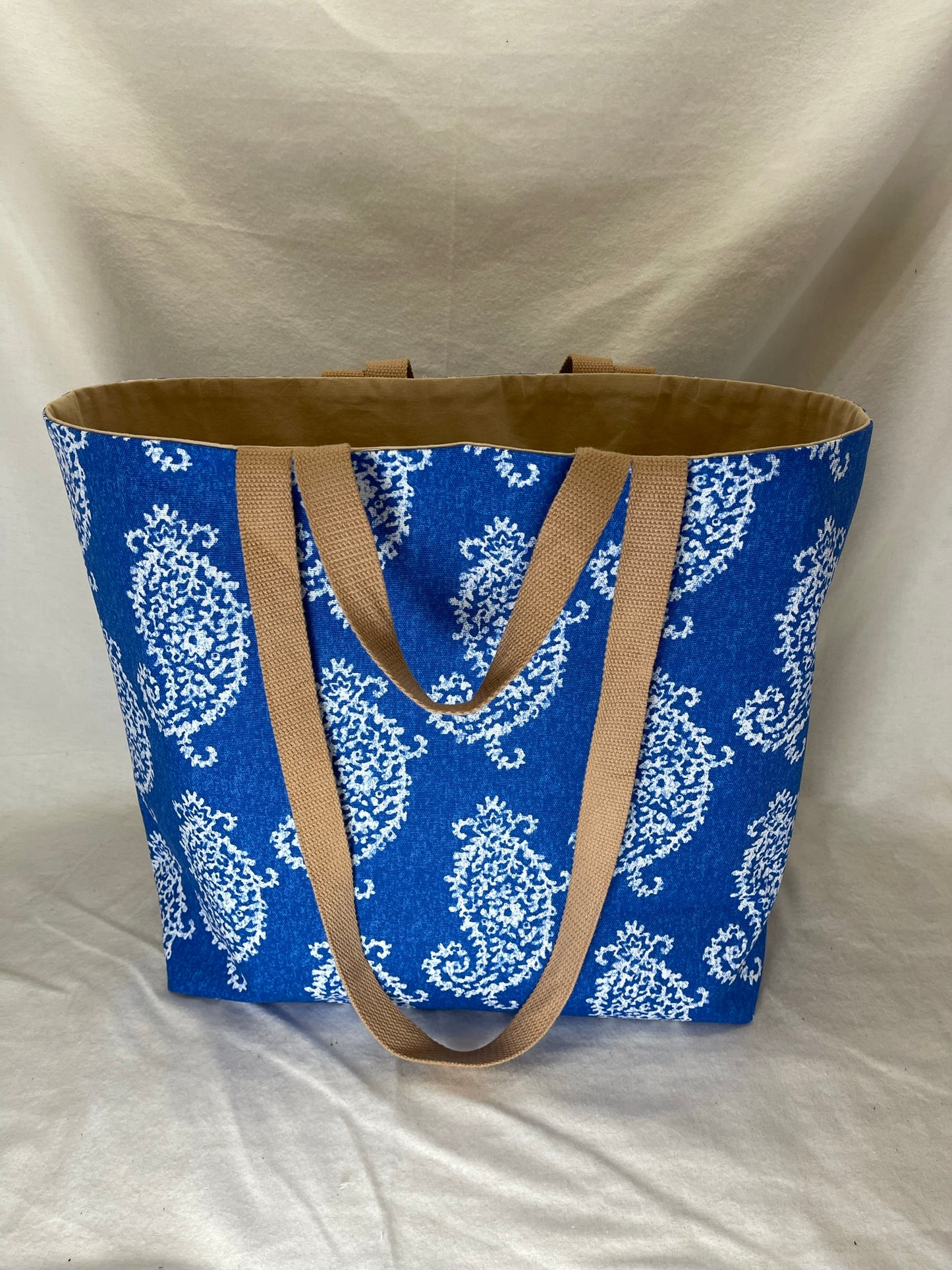 Classic Tote - Blue and White Paisley