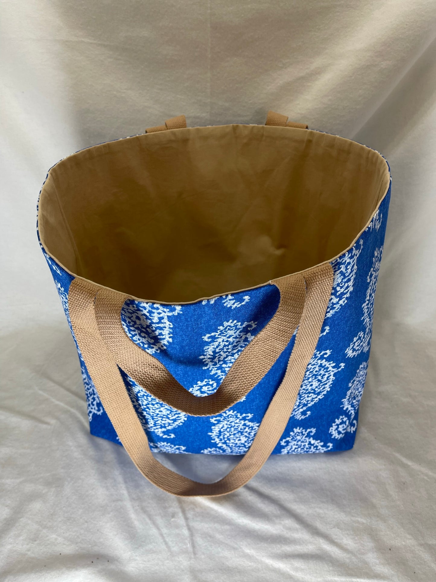 Classic Tote - Blue and White Paisley