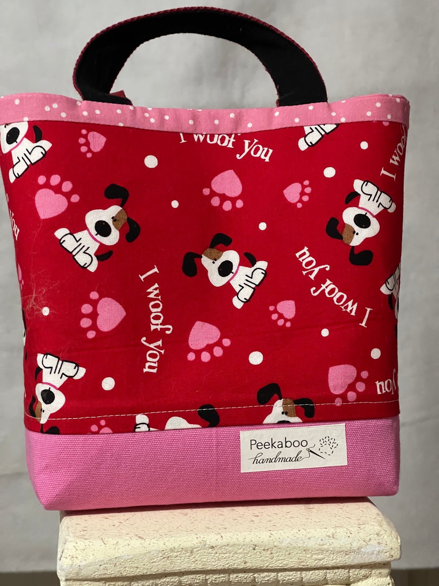 Designer Tote - I Woof You Red