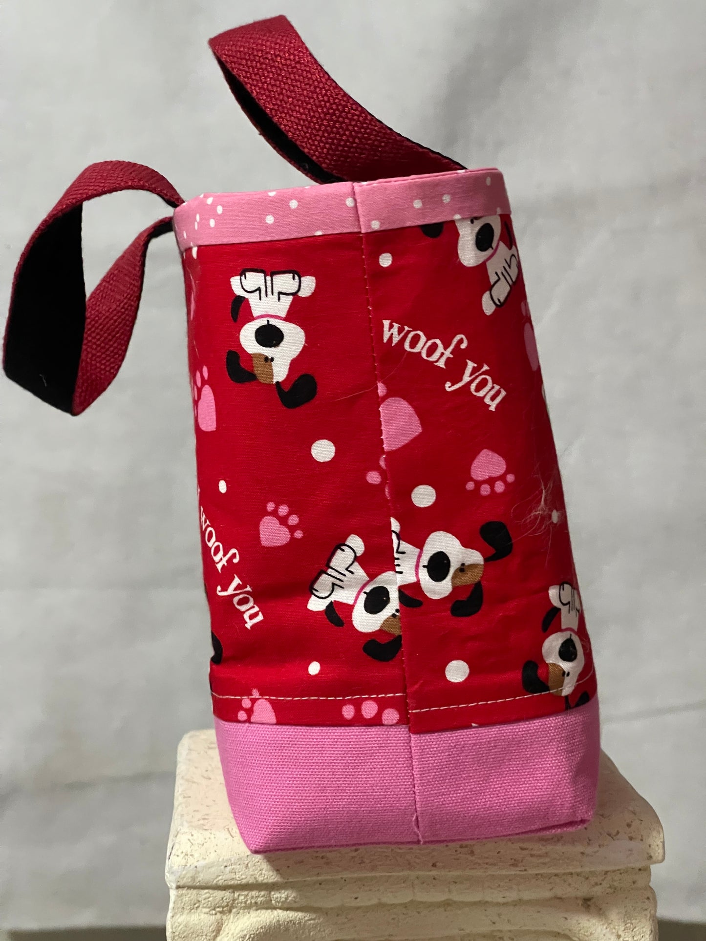 Designer Tote - I Woof You Red