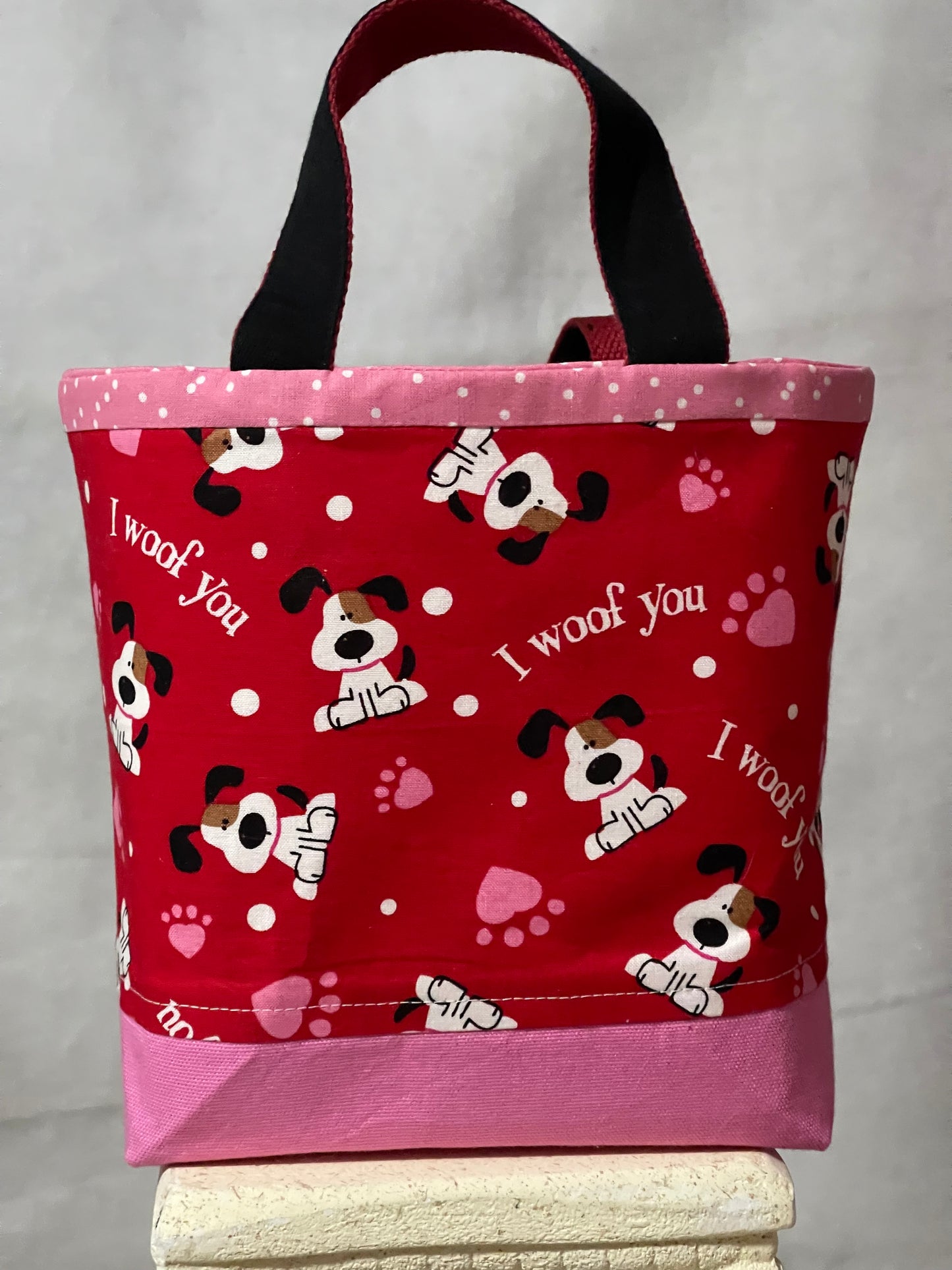 Designer Tote - I Woof You Red