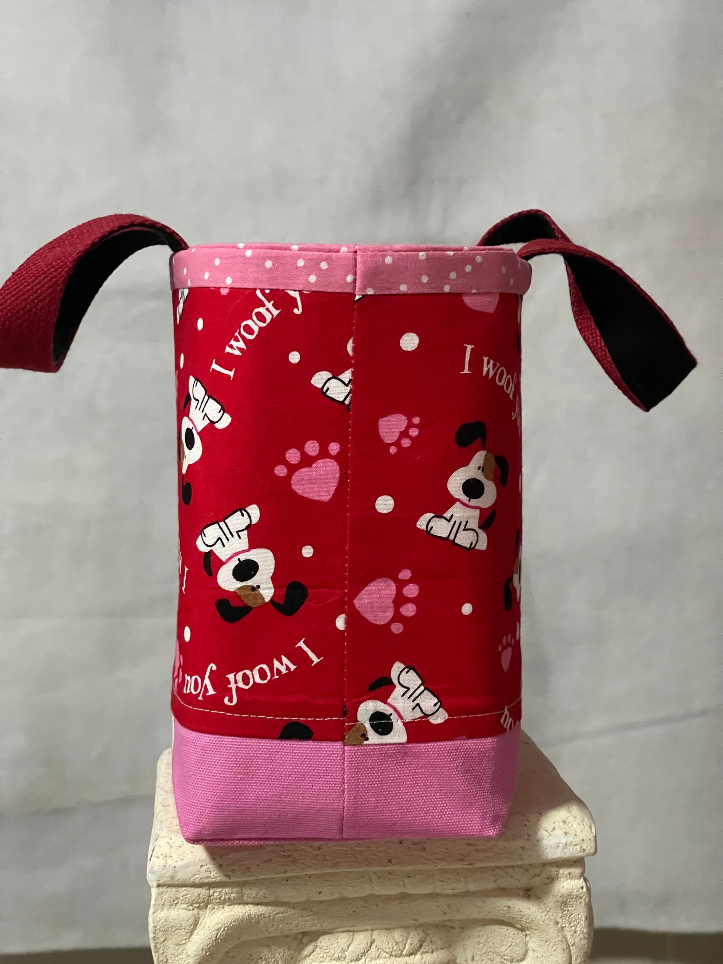 Designer Tote - I Woof You Red