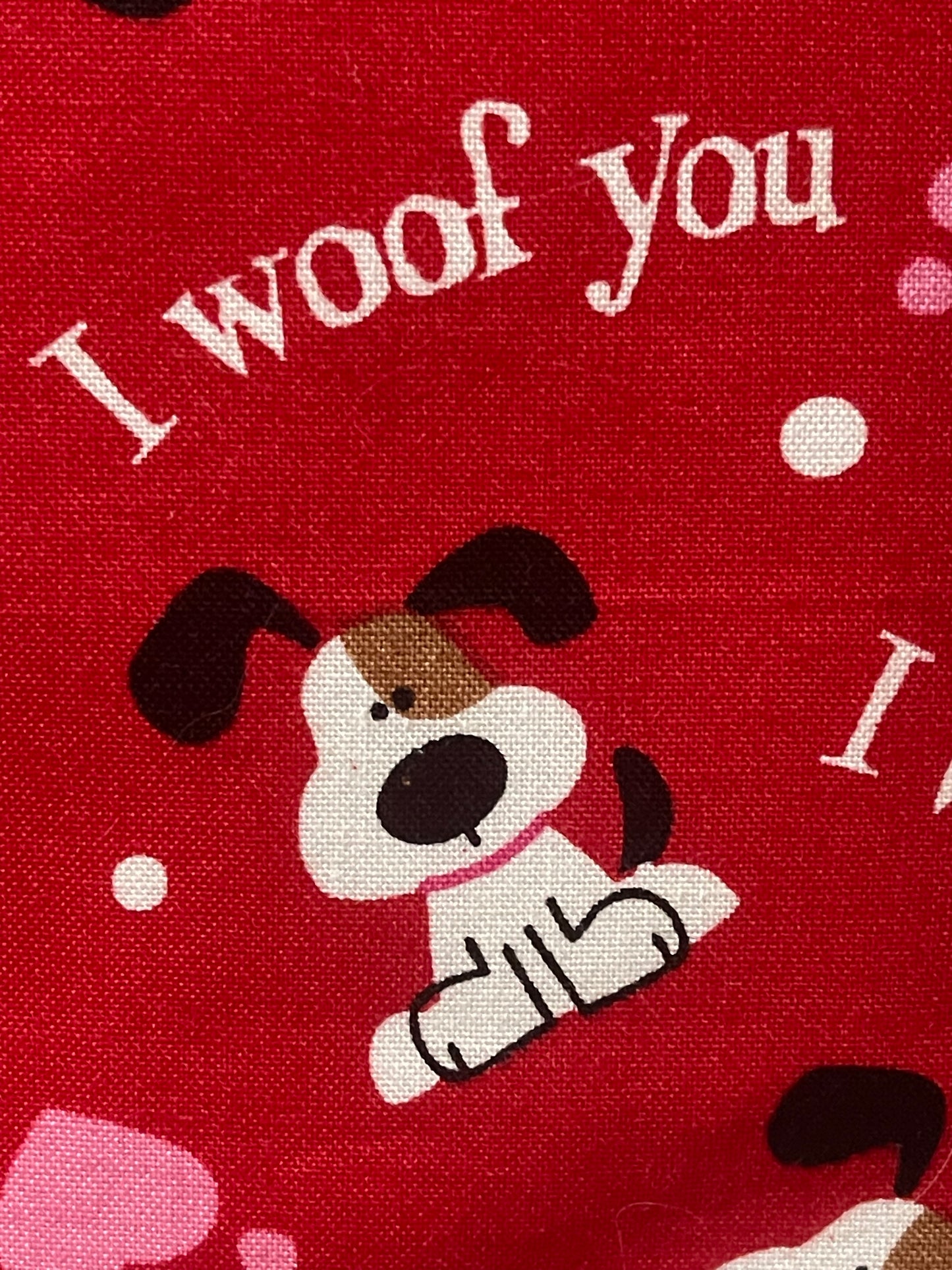 Designer Tote - I Woof You Red