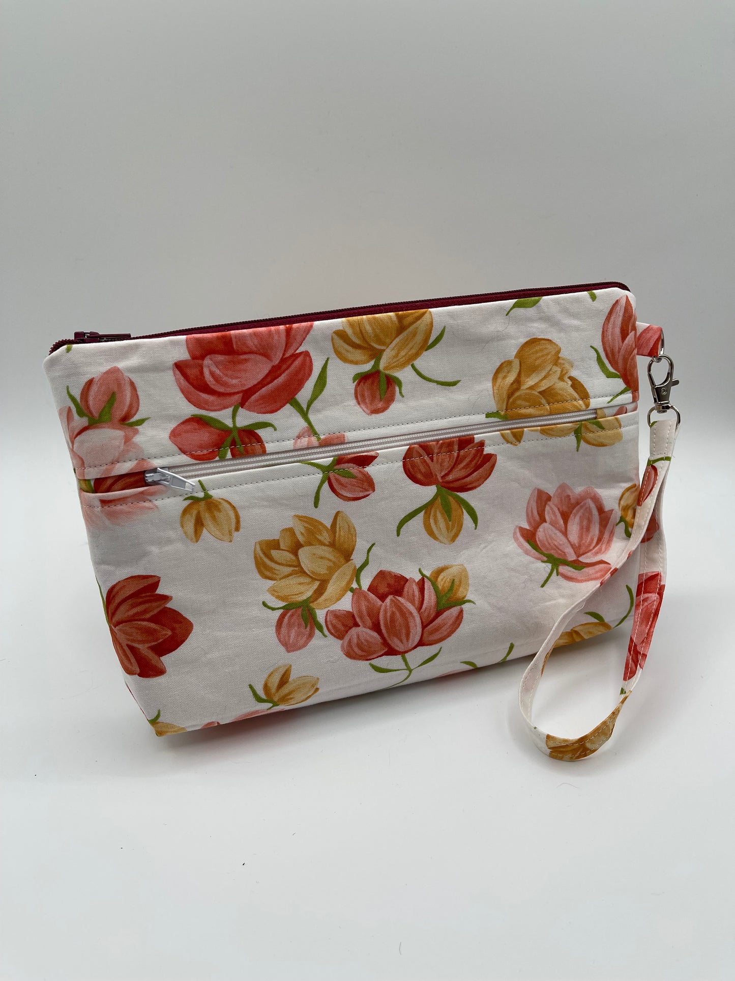 Clutchie - Peach and Gold Flowers