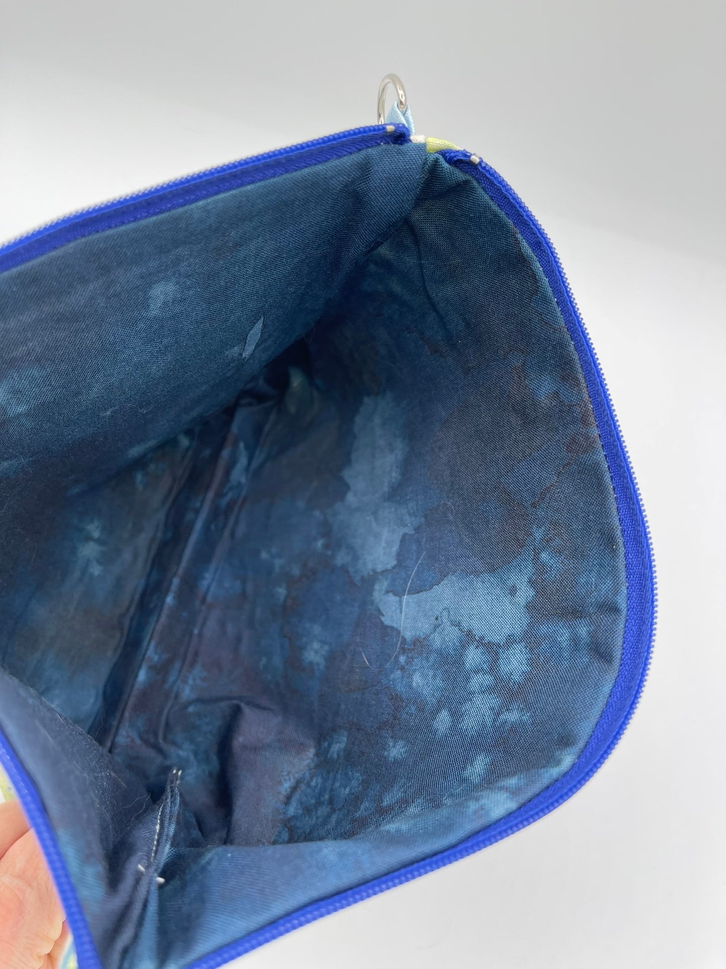 Flat Zipper Bag - Abstract Blue and Green
