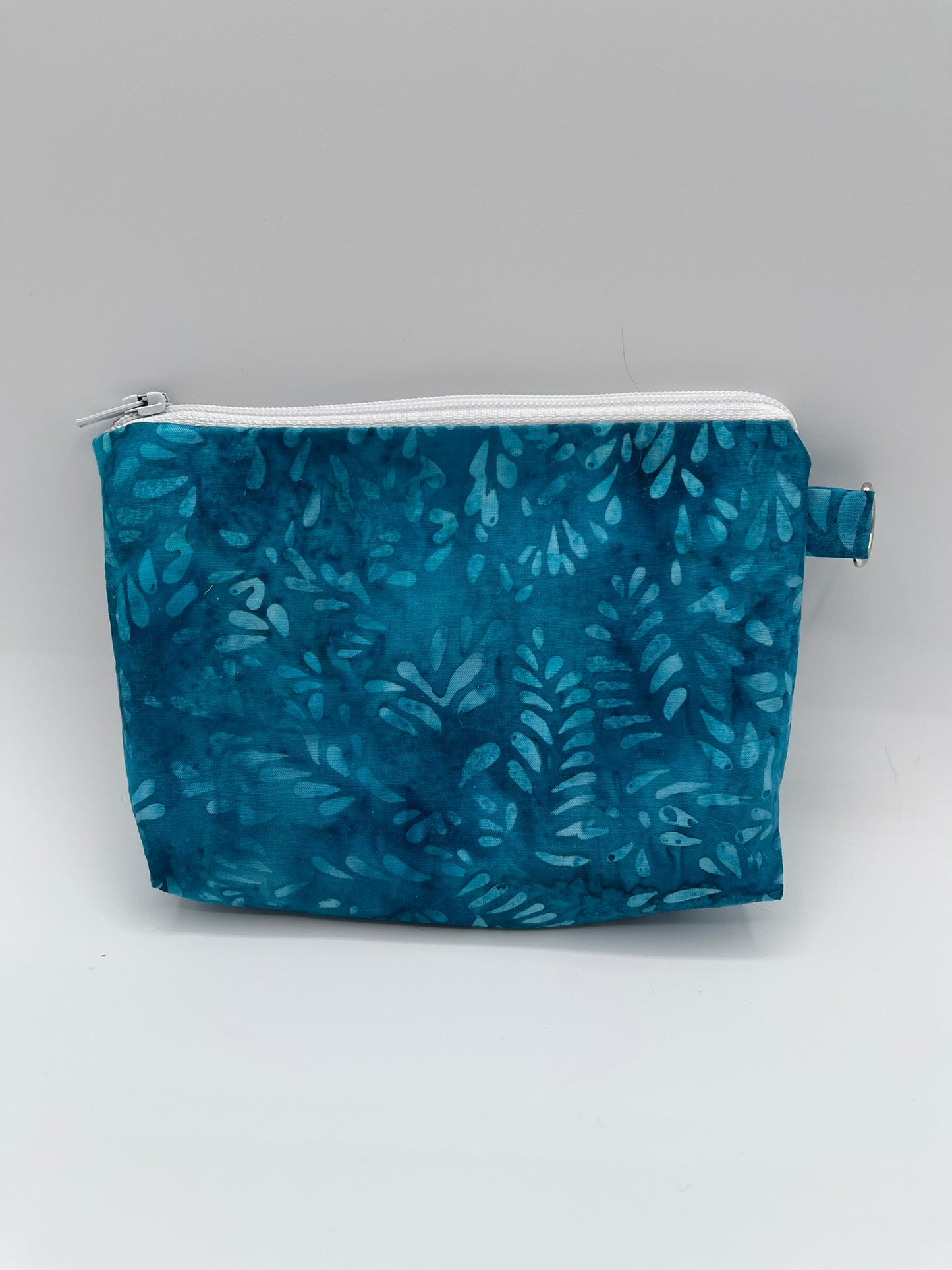 Flat Zipper Bag - Blue Batik