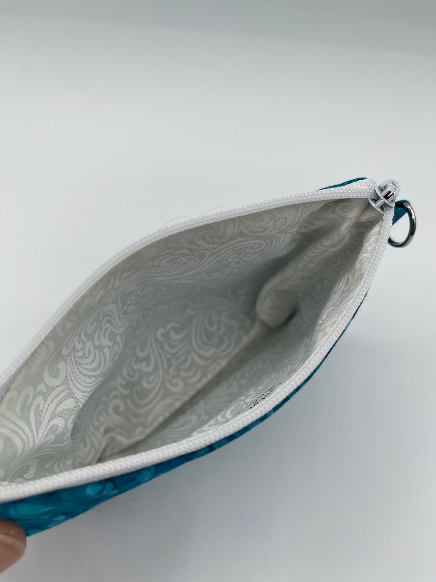 Flat Zipper Bag - Blue Batik