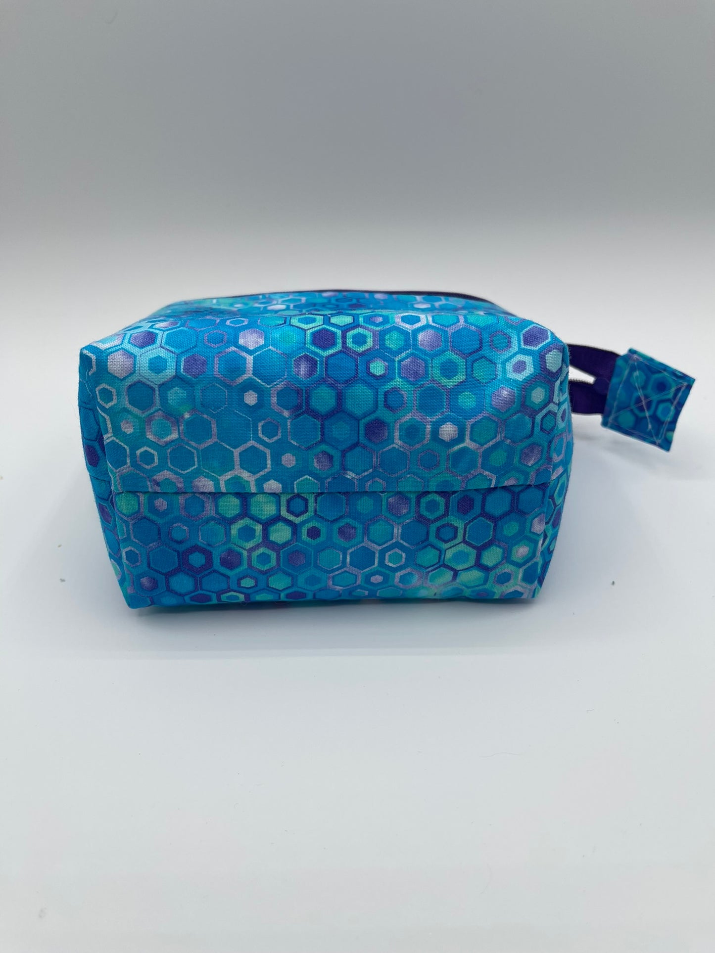 Zipper Bucket Bag - Blue Geometric