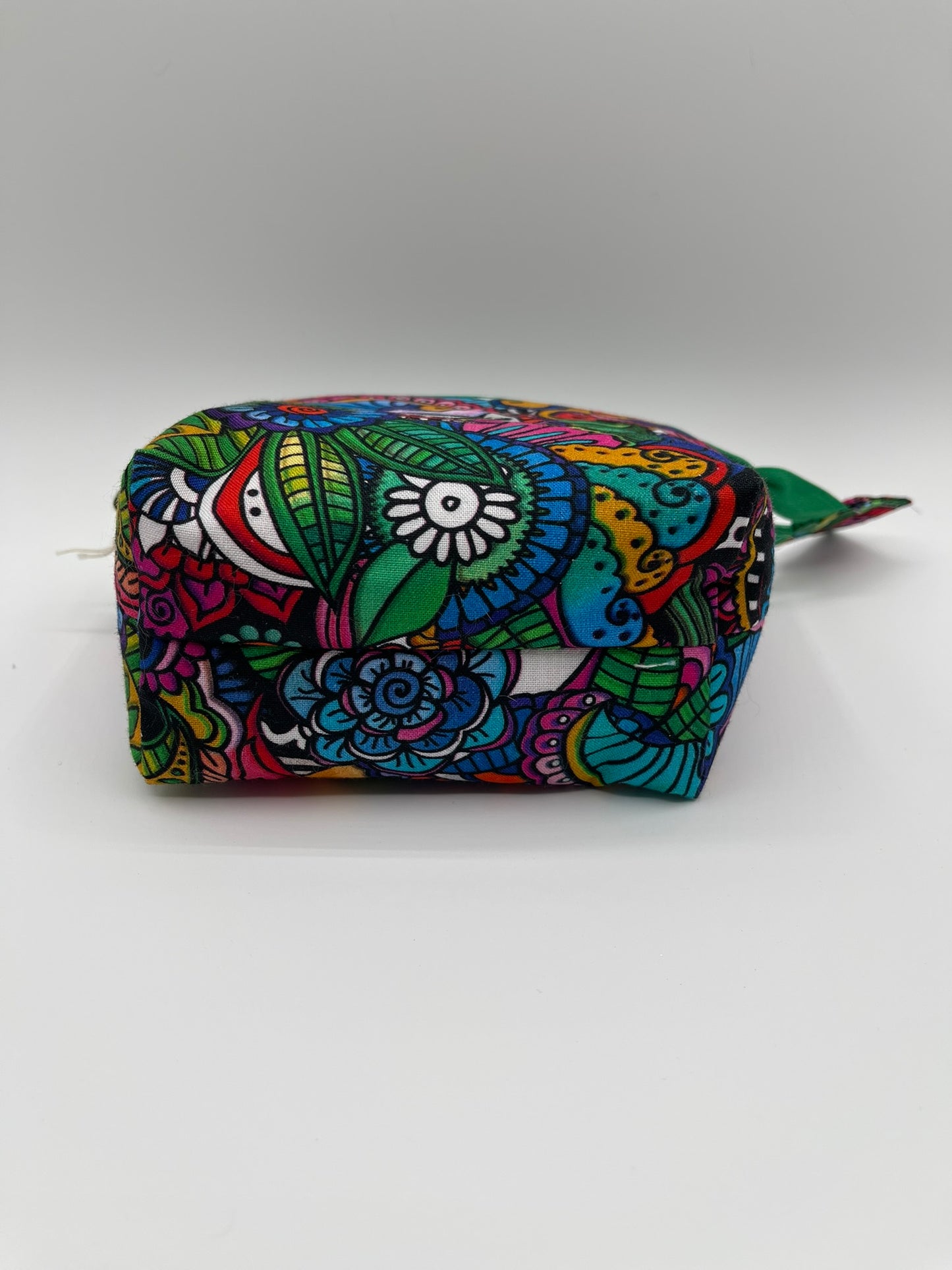 Zipper Bucket Bag - Bright Swirls on Black