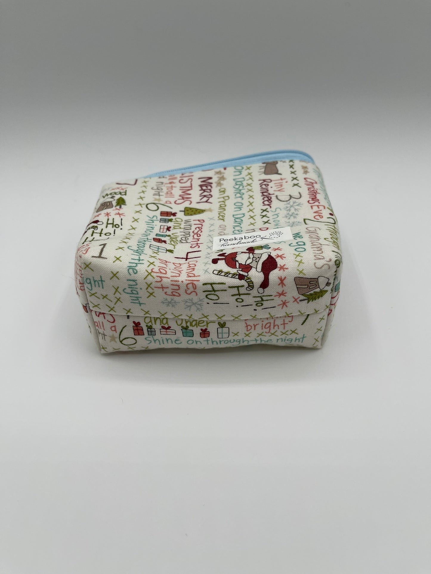 Zipper Bucket Bag - Christmas Words and Numbers