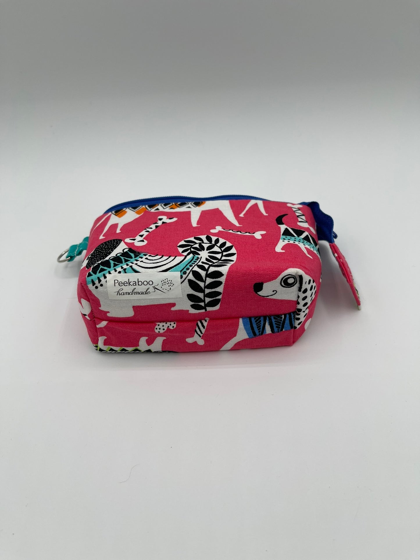 Zipper Bucket Bag - Dogs on Pink