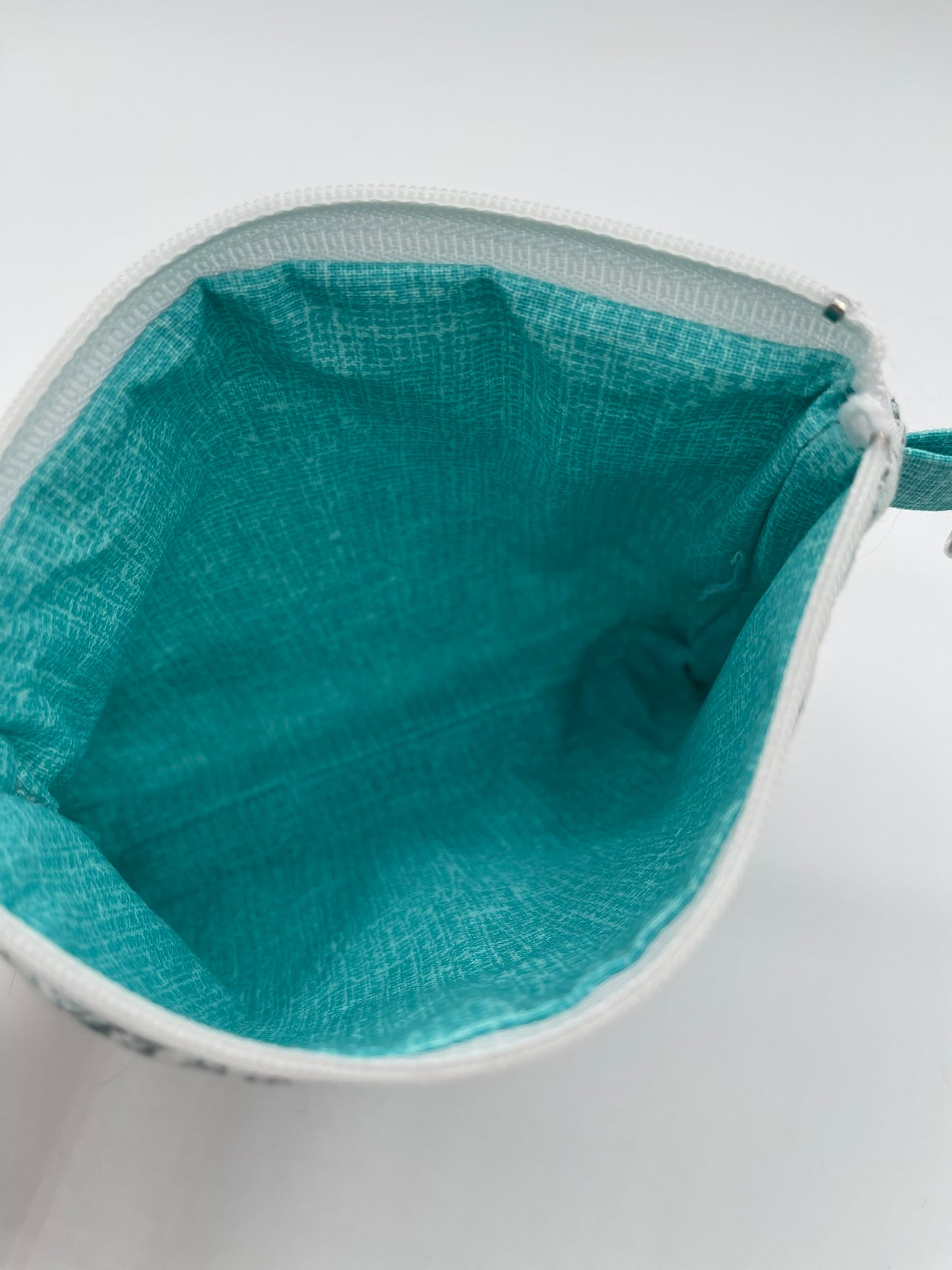 Flat Zipper Bag - Dusty Teal Paisley
