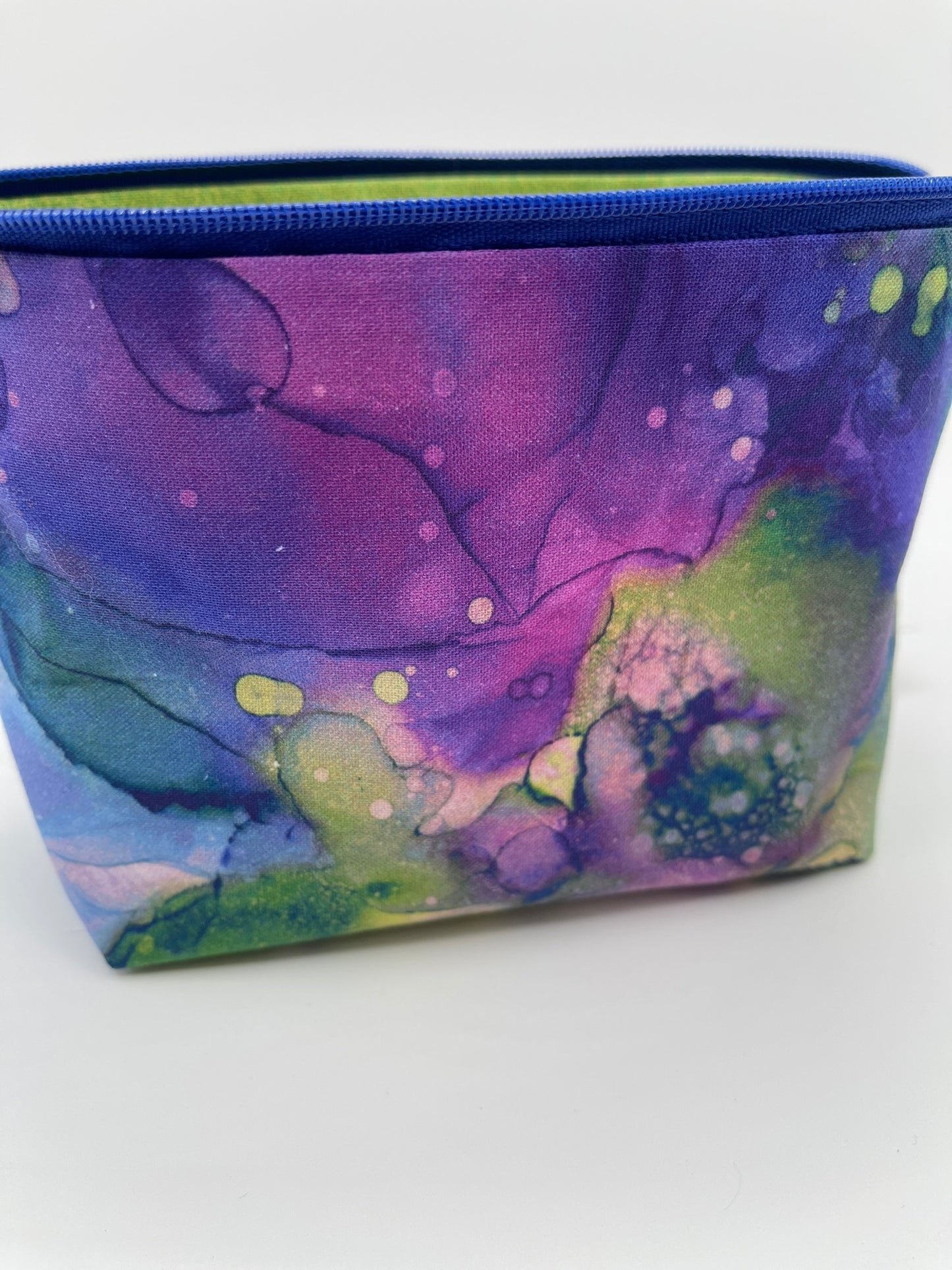 Zipper Bucket Bag - Purple and Green Marble