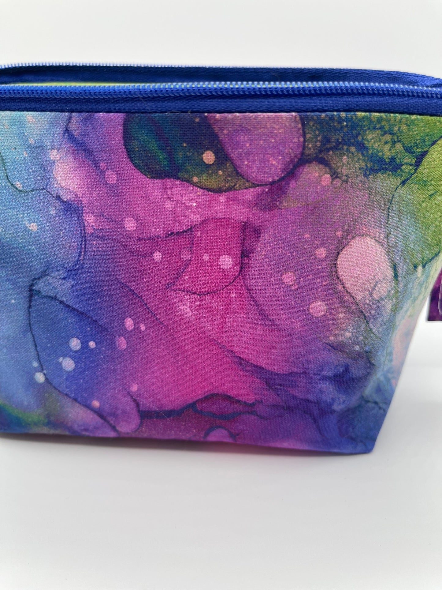 Zipper Bucket Bag - Purple and Green Marble