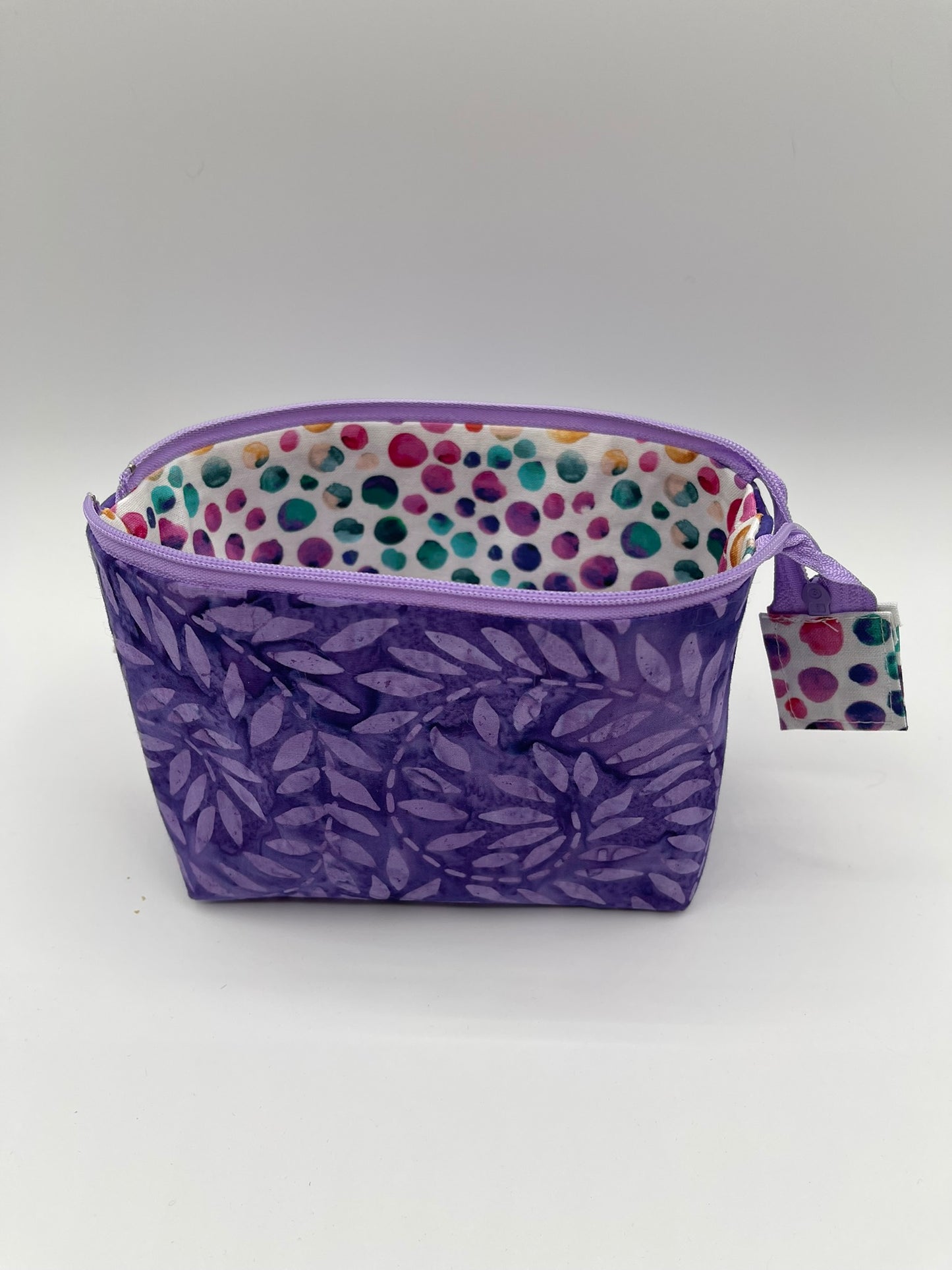 Zipper Bucket Bag - Purple Batik