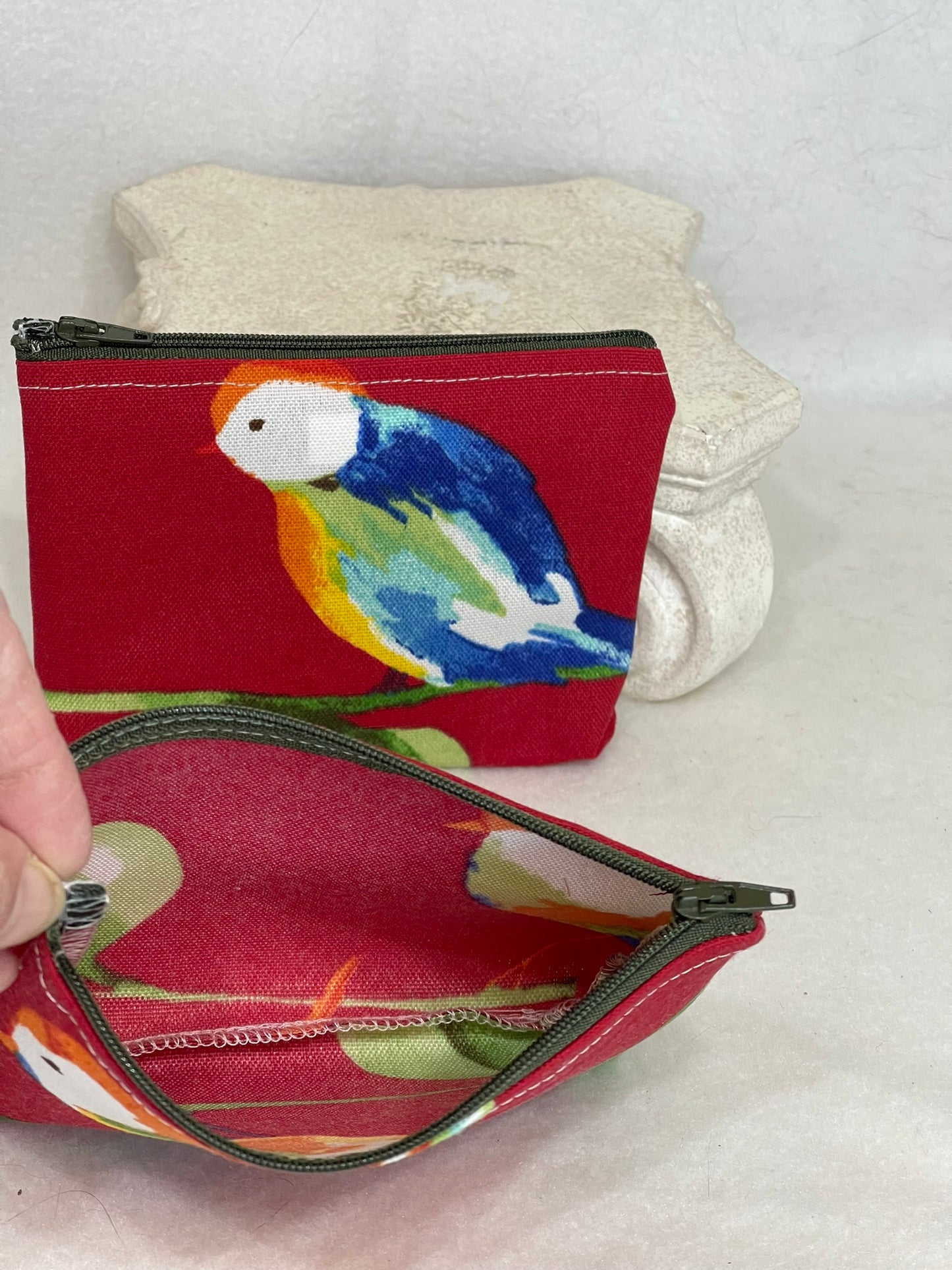 Utility Zipper Bag - Red Birds