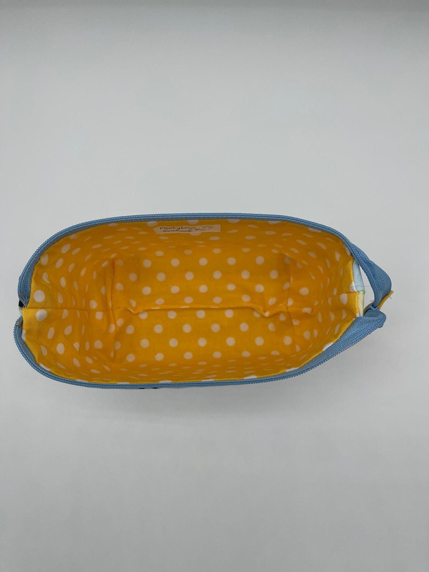 Zipper Bucket Bag - Sheep on Blue