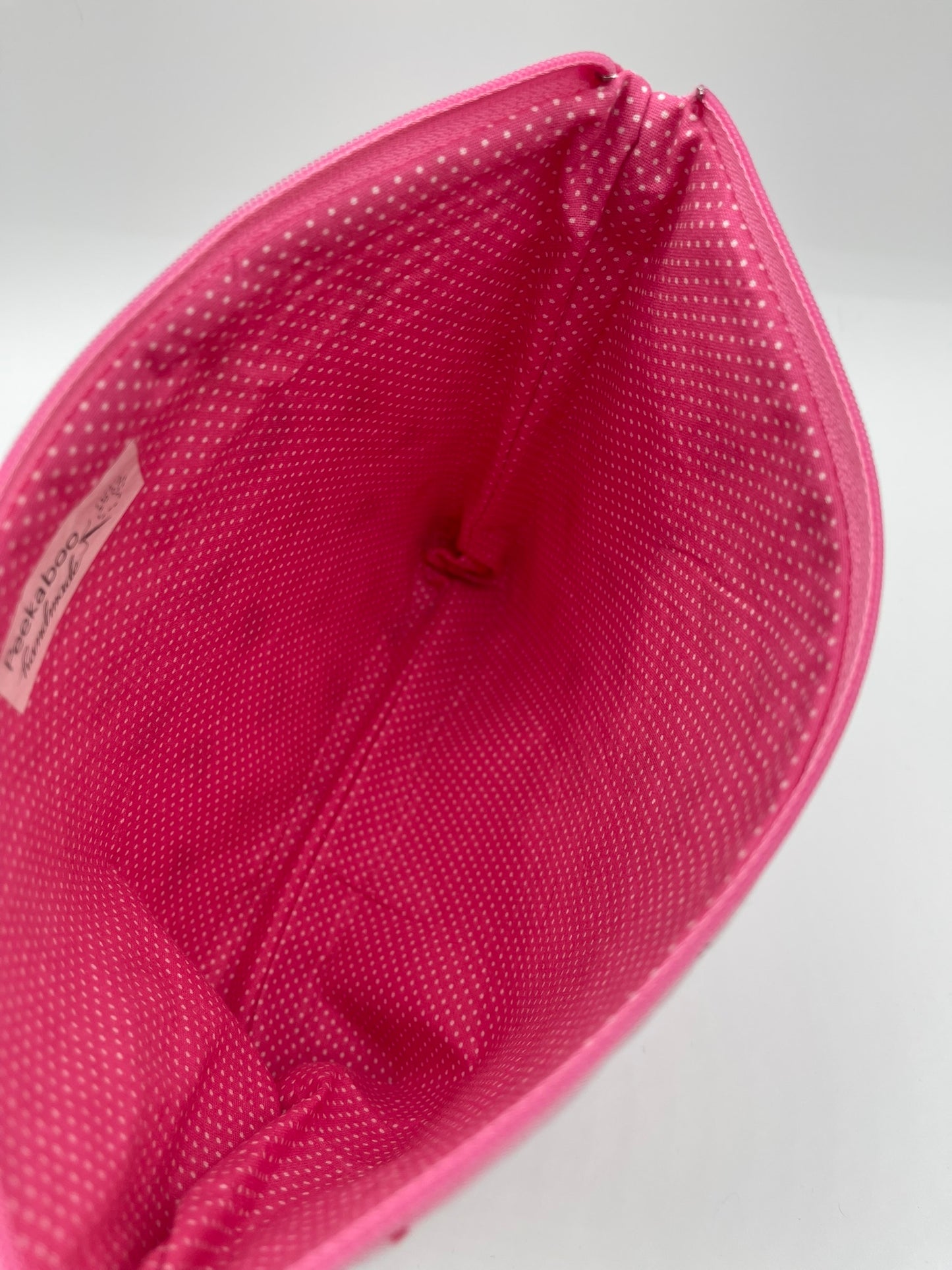 Flat Zipper Bag - Tiny Birds on Pink