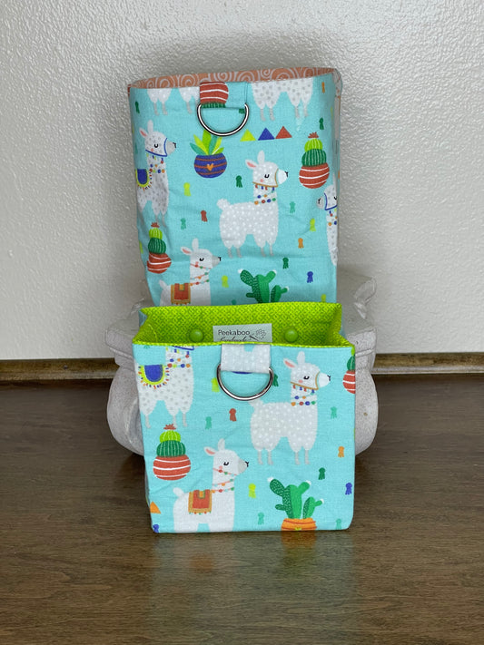 Car Vent Bag - Llamas on Blue