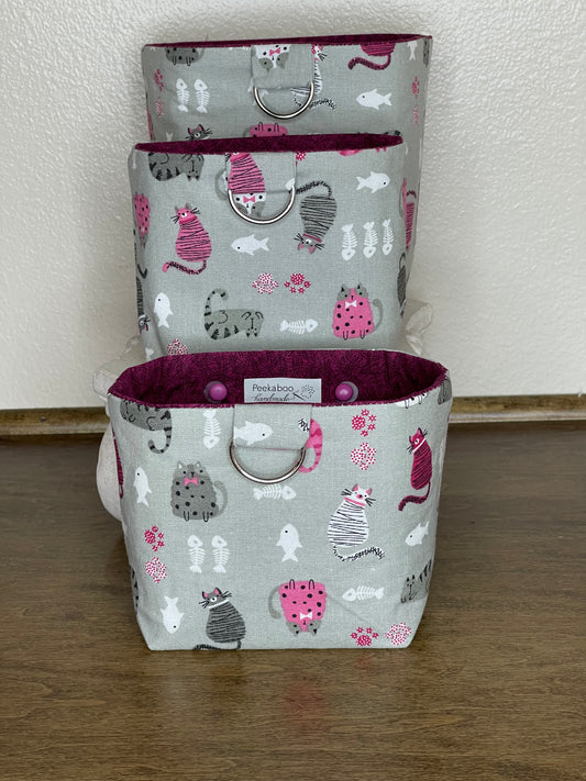 Car Vent Bag - Cats on Grey
