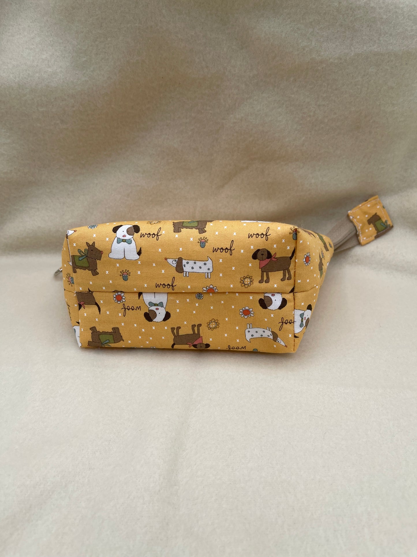 Zipper Bucket Bag - Tiny Dogs Yellow