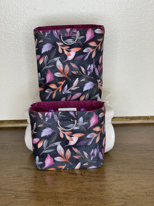Car Vent Bag - Pastel Leaves on Grey