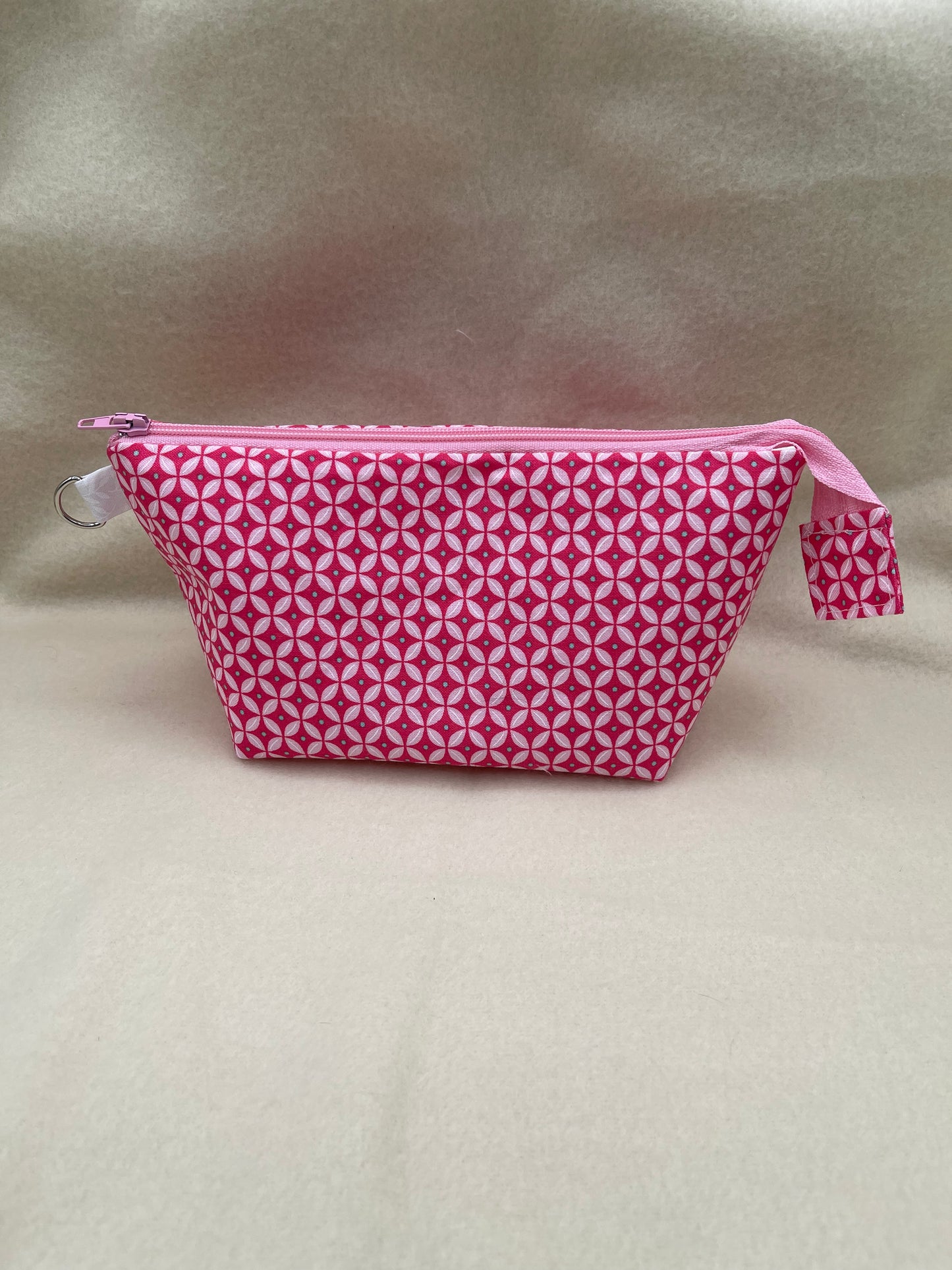 Zipper Bucket Bag - Pretty Pink Geometric