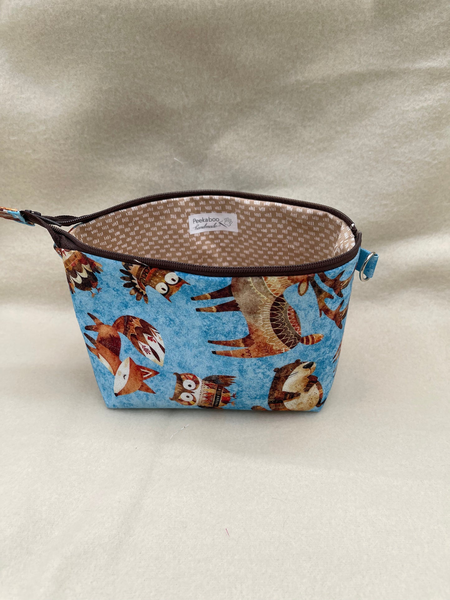 Zipper Bucket Bag - Wacky Woodland Animals
