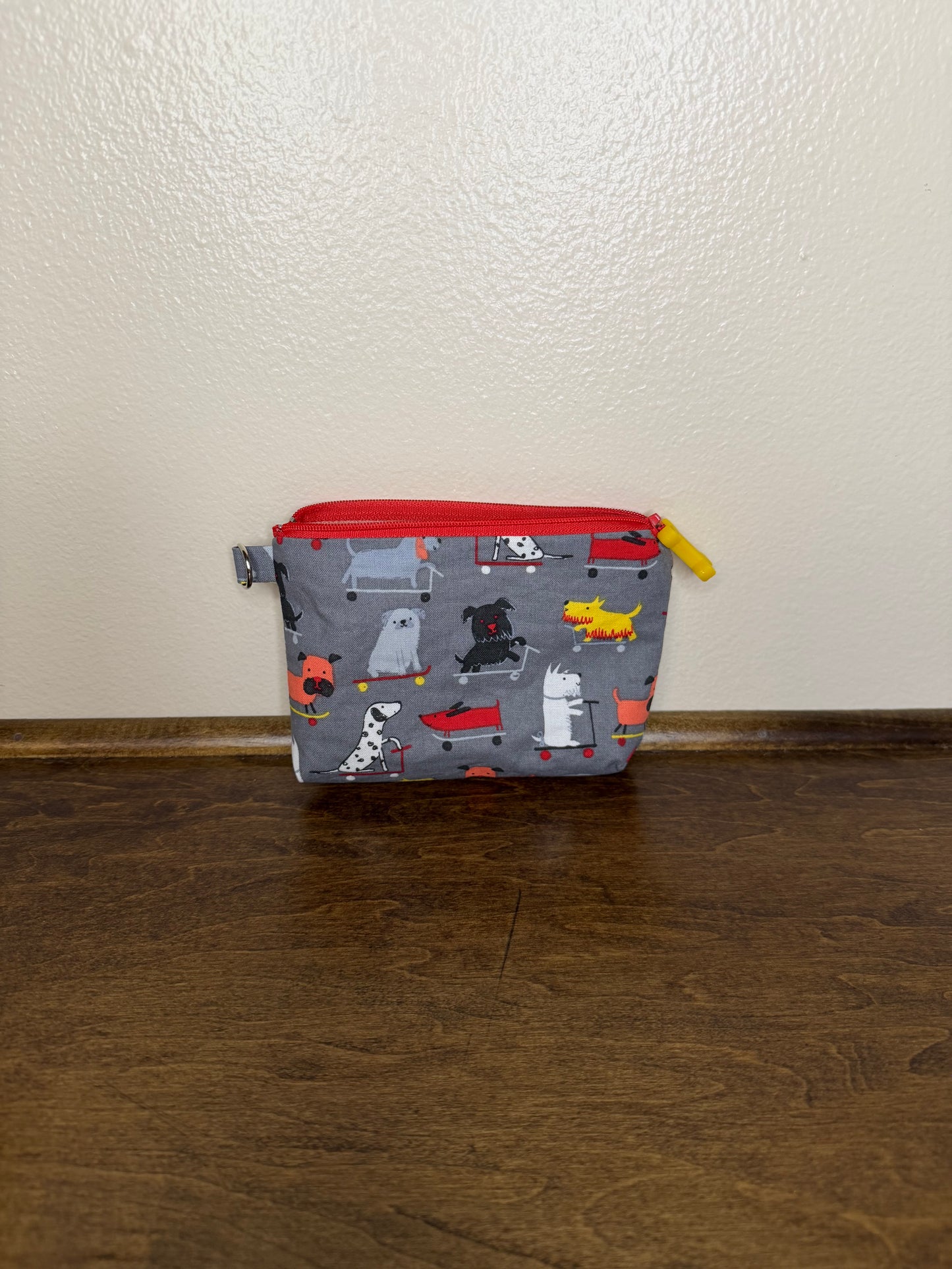 Flat Zipper Bag - Dogs on Skateboards