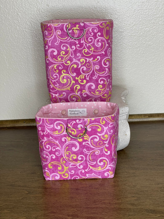 Car Vent Bag - Pink with Metallic Swirls
