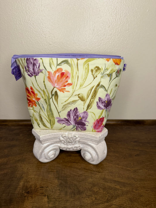 Zipper Bucket Bag - Fancy Tulips