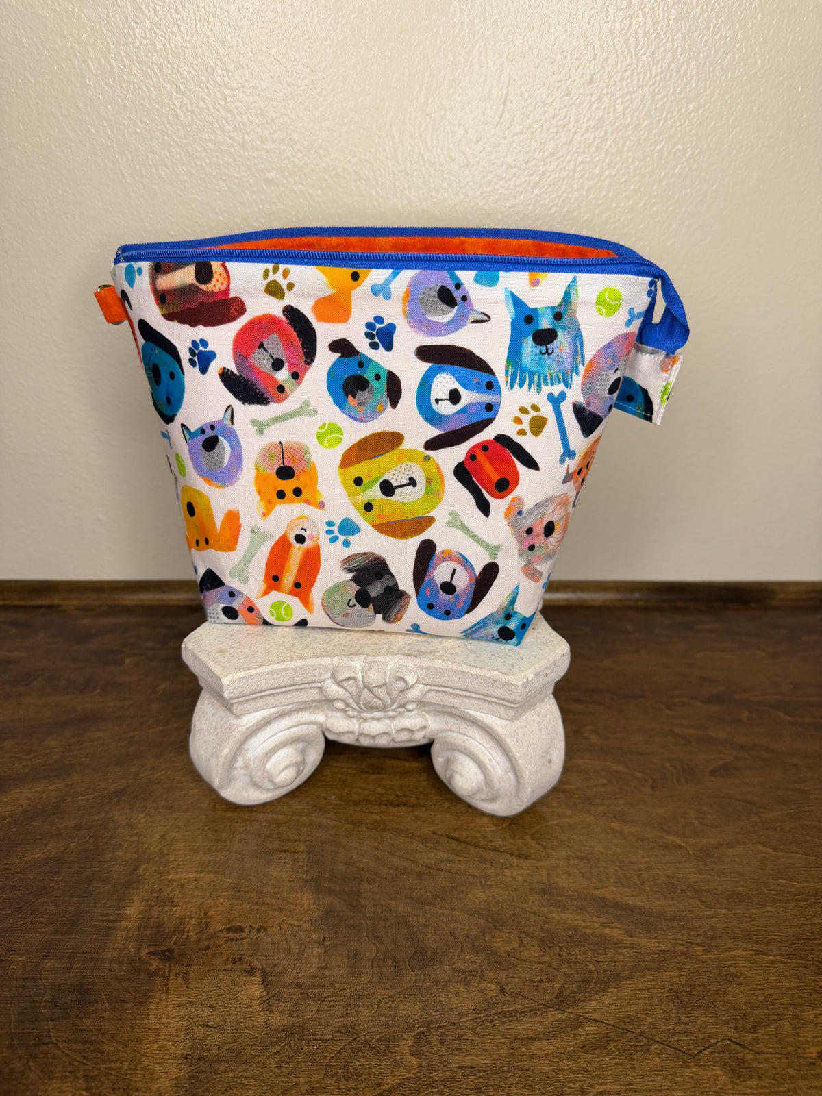 Zipper Bucket Bag - Wacky Dog Faces