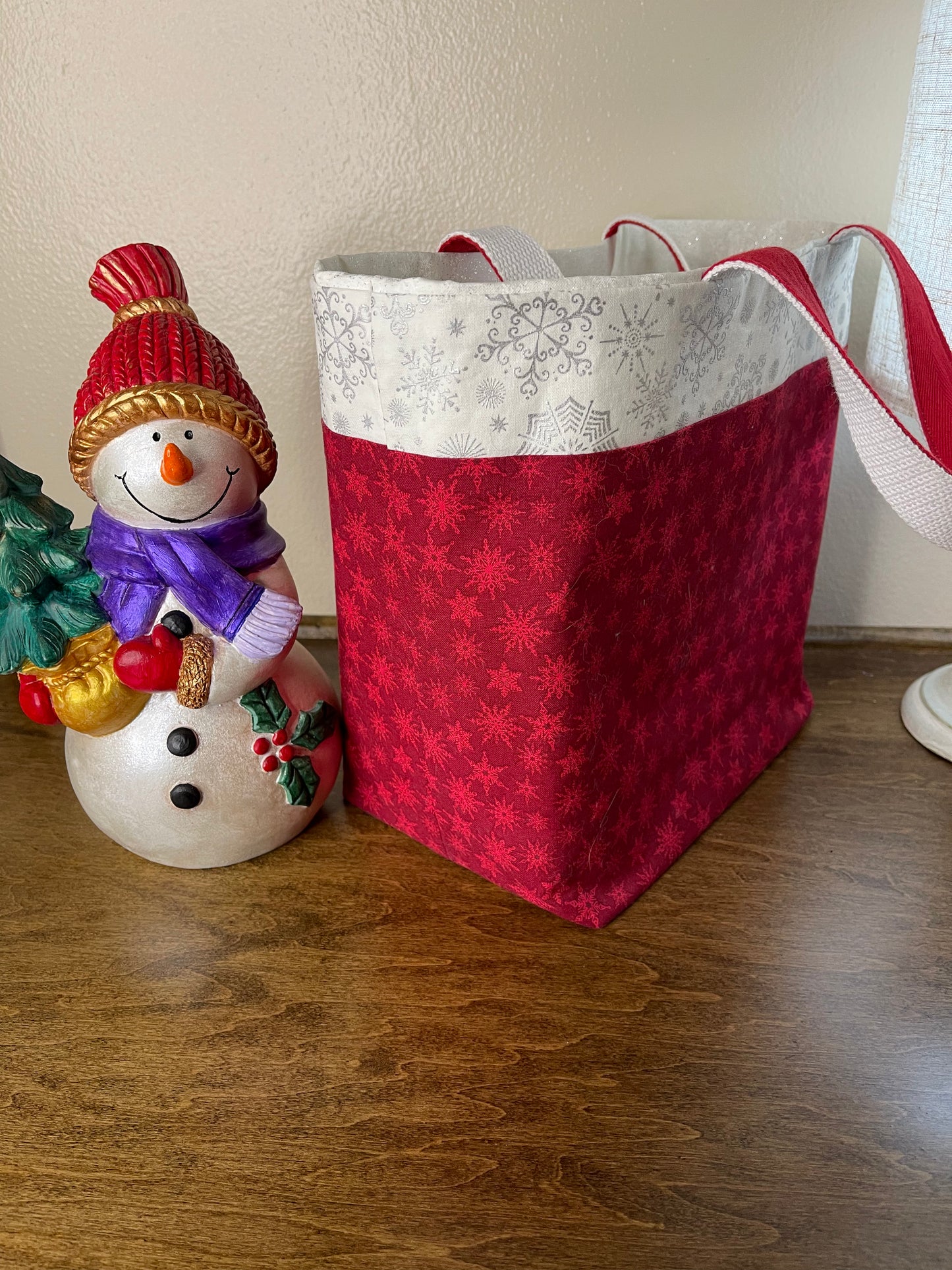 Designer  Tote - Glittery Snowflakes