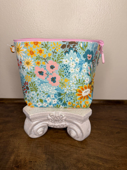 Zipper Bucket Bag - Spring Flowers