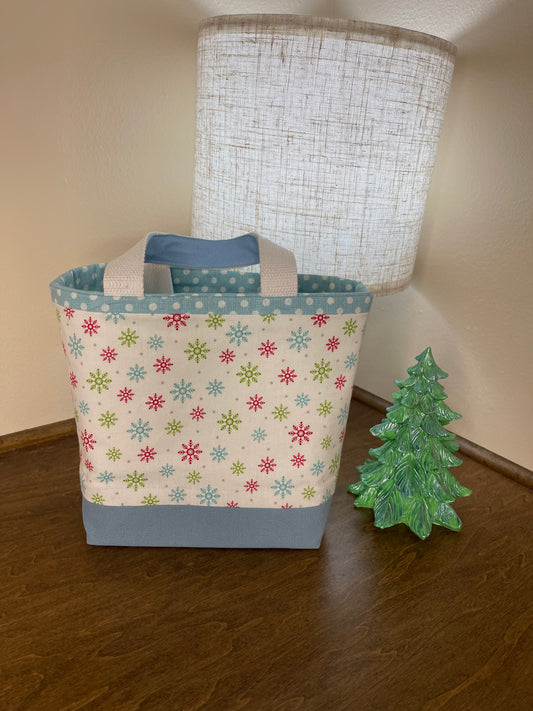 Designer  Tote - Pastel Snowflakes